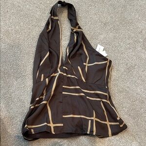 Banana Republic Brown  and Tan Patterned Halter Tank Top